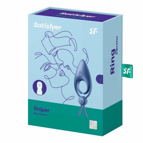 Wibrujący pierścień erekcyjny Sniper Blue Satisfyer