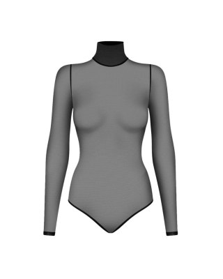 Czarne Prześwitujące Body Ingrid M/L Promees