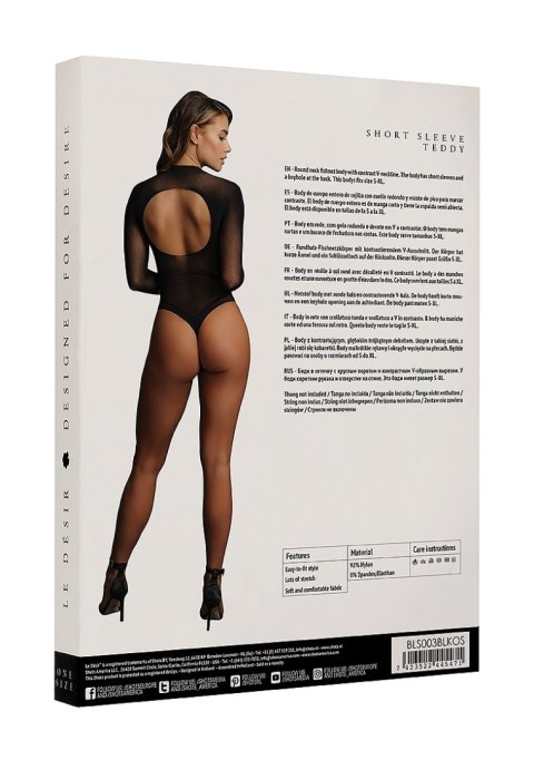 Body Le Désir Short Sleeve Teddy One Size Black Le Désir