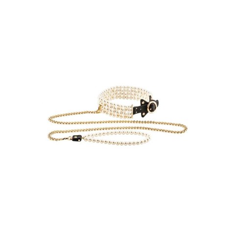 Obroża BDSM Luminious Pearl Leash And Collar Guilty Pleasure