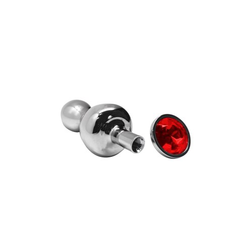 Korek analny Lollypop Double Ball Metal Plug L Red Wooomy