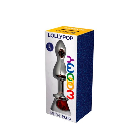 Korek analny Lollypop Double Ball Metal Plug L Red Wooomy