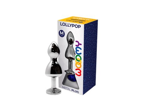 Korek analny Lollypop Double Ball Metal Plug M Blue Wooomy