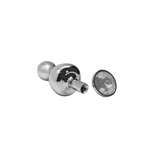 Korek analny Lollypop Double Ball Metal Plug S White Wooomy