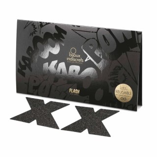 Ozdobne naklejki na sutki Flash Cross Black Bijoux Indiscrets