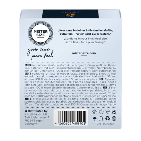 Zestaw prezerwatyw Test-Set 53-57-60 3 Condoms Mister.Size