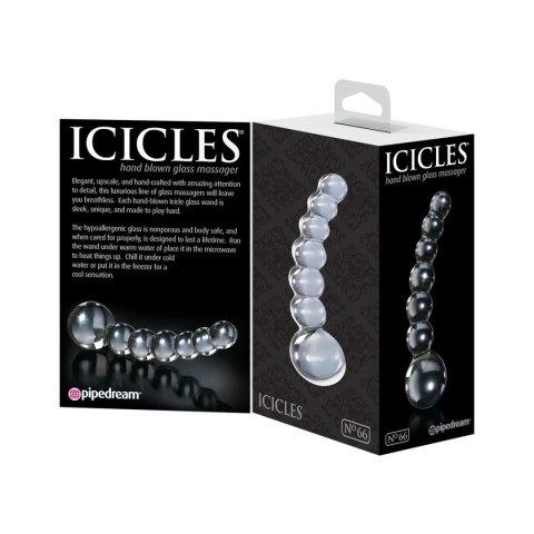 Luksusowy szklany masażer No.66 Transparent Icicles