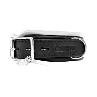 BRUTUS Leather Collar Black/White