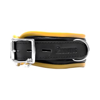 BRUTUS Leather Collar Black/Yellow