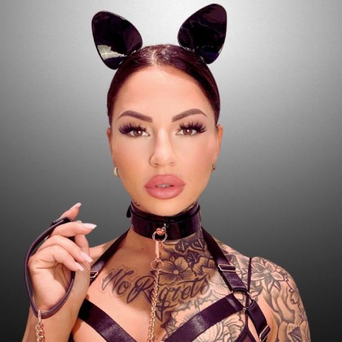 Kocie uszy High Gloss Cat Ears Black/Silver Kinky Diva