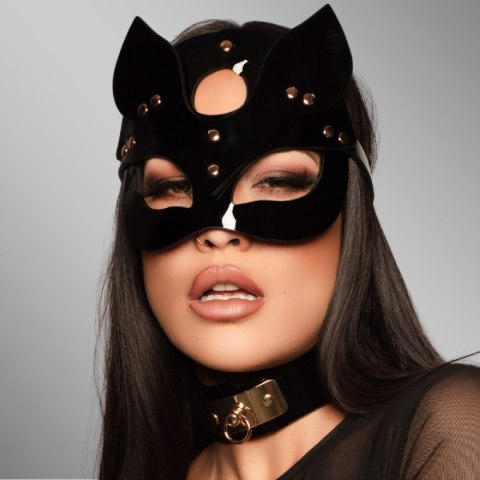 Maska na oczy High Gloss Cat Mask Deluxe Black/Gold Kinky Diva