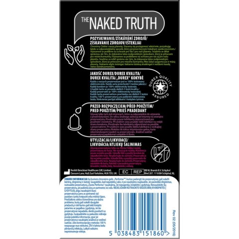 Prezerwatywy Lateksowe Przedłużające Stosunek Performa 12 Szt Durex