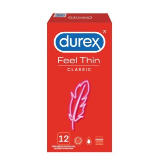 Super Cieńkie Prezerwatywy Lateksowe Feel Thin Classic 12 Szt. Durex