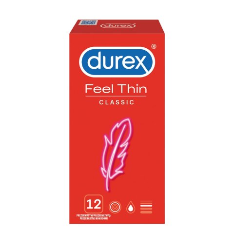 Super Cieńkie Prezerwatywy Lateksowe Feel Thin Classic 12 Szt. Durex