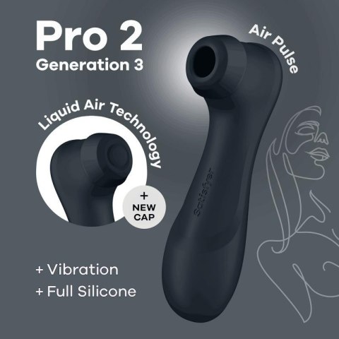 Stymulator łechtaczki Pro 2 Generation 3 with Liquid Air black Satisfyer