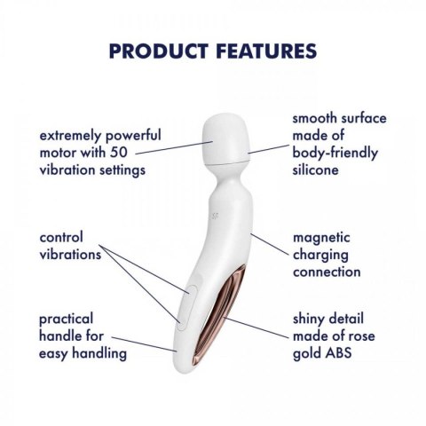 Wibrator różdżka Wand-erland White/Rosegold Satisfyer