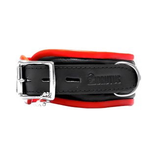 BRUTUS Leather Collar Black/Red