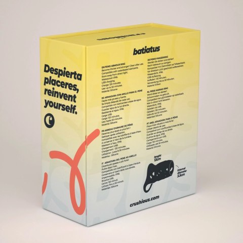 Crushious Batiatus model z wibracjami, silikonowy pierścień czarny 12 cm