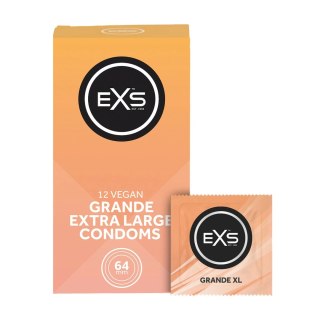 EXS Grande 64mm - Prezerwatywy Extra Large 12 sztuk, szeroki rozmiar