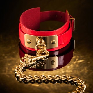Obroża ze smyczą VEGAS High Gloss O-Ring Collar + Leash Kinky Diva