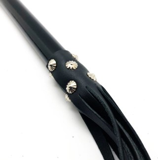 Red Leather Drewniany z 12 Skorzanymi Rzemieniami 78 cm Czarny