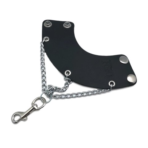 Red Leather Parachute Skorzany z Łańcuszkami i Hakiem Czarny Regulowany