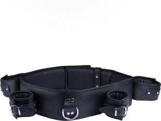 Red Leather Pas Skorzany do Unieruchamiania Rąk i Nadgarstkow Czarny