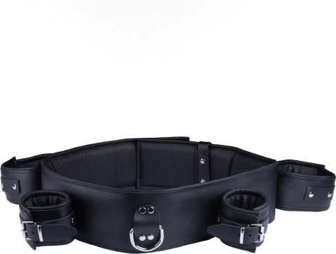 Red Leather Pas Skorzany do Unieruchamiania Rąk i Nadgarstkow Czarny