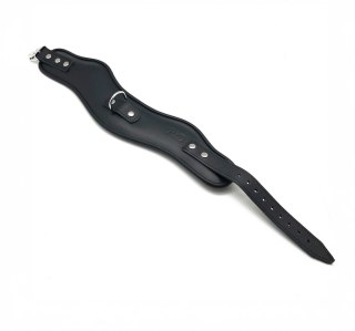 Red Leather Skorzana Obręcz na Szyję Regulowana Czarna - Europejska Produkcja