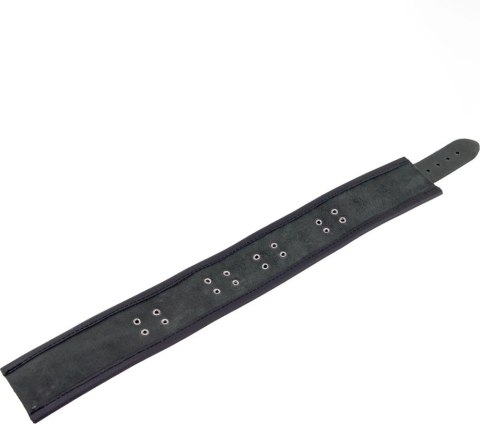 Red Leather Skorzana Ozdoba Szyi 3 Metalowe O-Ringi Czarna 38-53 cm