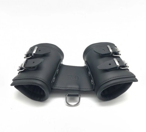 Red Leather Skorzane Kajdanki Podwojne Black - Wytrzymała Roślinnie Garbowana Skora