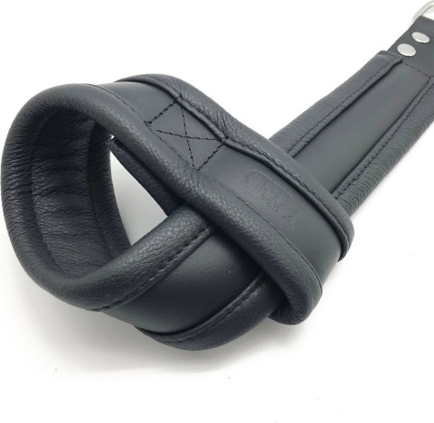 Red Leather Skorzane Kajdanki Zawieszane z Karabińczykami Czarne