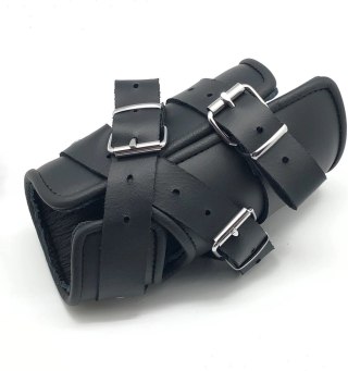 Red Leather Skorzane Mankiety Zawieszeniowe Czarny Regulowane