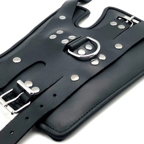 Red Leather Skorzane Mankiety Zawieszeniowe Czarny Regulowane