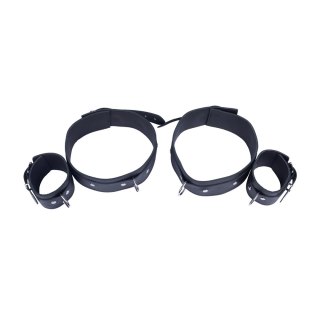 Red Leather Skorzane Opaski na Uda i Kostki - Czarny, Regulowany Rozmiar