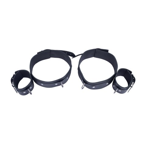 Red Leather Skorzane Opaski na Uda i Kostki - Czarny, Regulowany Rozmiar