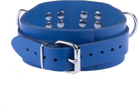 Red Leather - Skorzany Naszyjnik Blue, regulowany, szeroki 5,5 cm