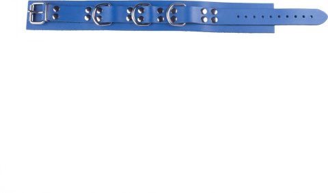 Red Leather - Skorzany Naszyjnik Blue, regulowany, szeroki 5,5 cm