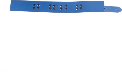 Red Leather - Skorzany Naszyjnik Blue, regulowany, szeroki 5,5 cm
