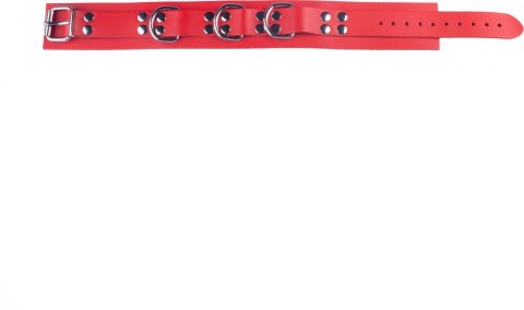 Red Leather Skorzany Naszyjnik Red - Regulowany Pasek 38-52 cm