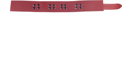 Red Leather Skorzany Naszyjnik Red - Regulowany Pasek 38-52 cm