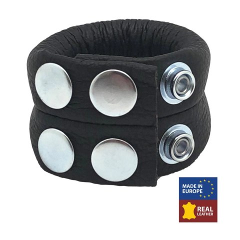 Red Leather Skorzany Pierścień Regulowany z Obciążeniem 140g Czarny 21,5cm