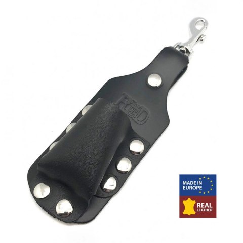 Red Leather Skorzany Uchwyt na Butelkę 24/30 ml Czarny Duży