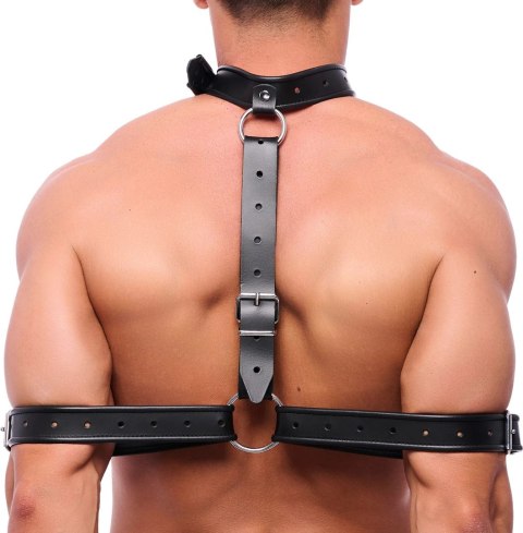 Red Leather Skorzany naszyjnik z opaską na ramiona czarny, regulowany