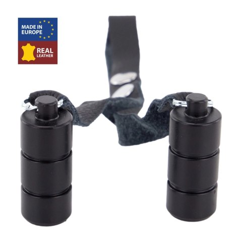 Red Leather Skorzany rozciągacz z obciążeniem 2x100g czarny, roślinnie garbowany