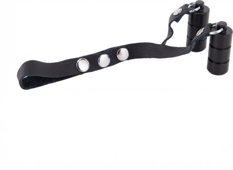 Red Leather Skorzany rozciągacz z obciążeniem 2x100g czarny, roślinnie garbowany