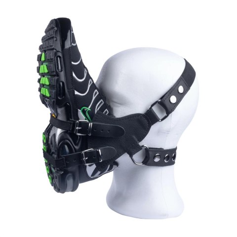 Red Leather Sniff My Sneaker Skorzana Maskownica Czarna - Regulowane Paski, Europejska Skora