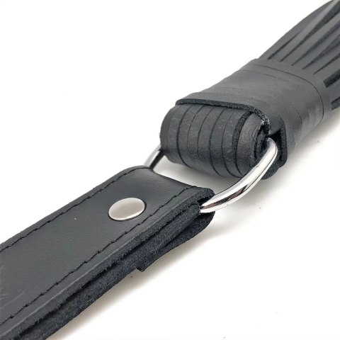 Red Leather Swift Martinet Black 75 cm - Skorzany Model z Rzemieniami