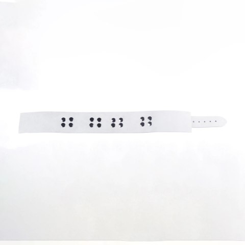 Red Leather - skorzany kołnierz regulowany, biały, szeroki 5,5 cm