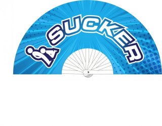 Sucker Wachlarz dekoracyjny 64 cm niebieski lekki poliester
